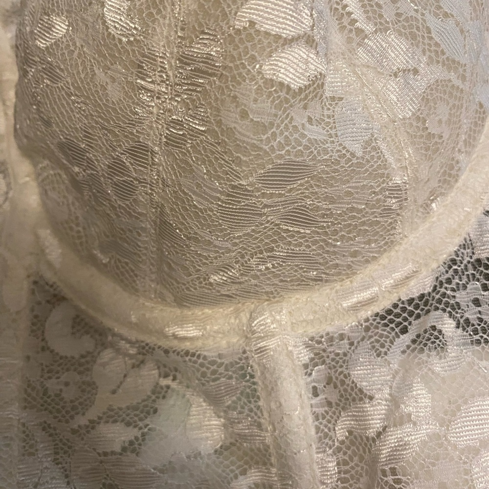Vintage white Lacy bustier corset Strapless Bra - Picture 4 of 8